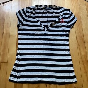 Sourpuss Pirate Striped Shirt Sz L